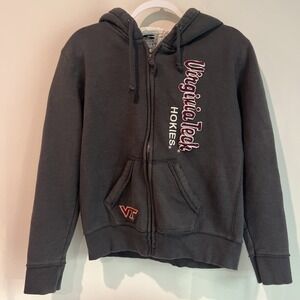 Virginia Tech Full Zip Gray Hoodie‎ Size Large NCAA College Sporty Athletics